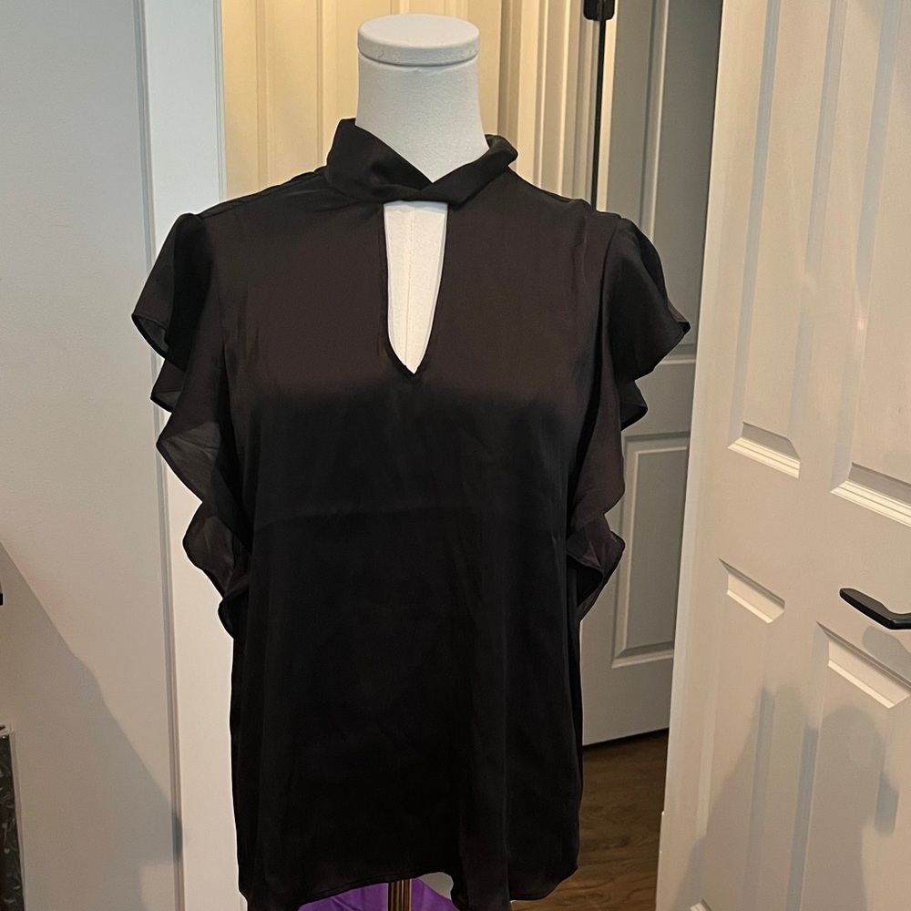 PAIGE Black Keyhole Blouse